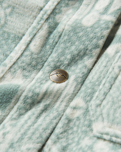 East Recycled Polar Fleece Shirt - Vintage Patchwork Pistachio - Flatlay