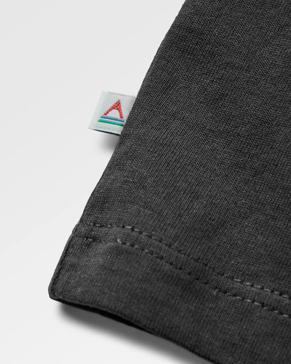 Roam Slow Men's Recycled Cotton LS T-Shirt - Black - Flatlay