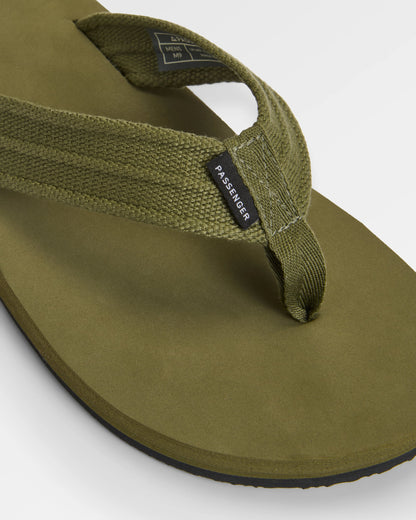 Santos Flip Flop - Khaki - Flatlay