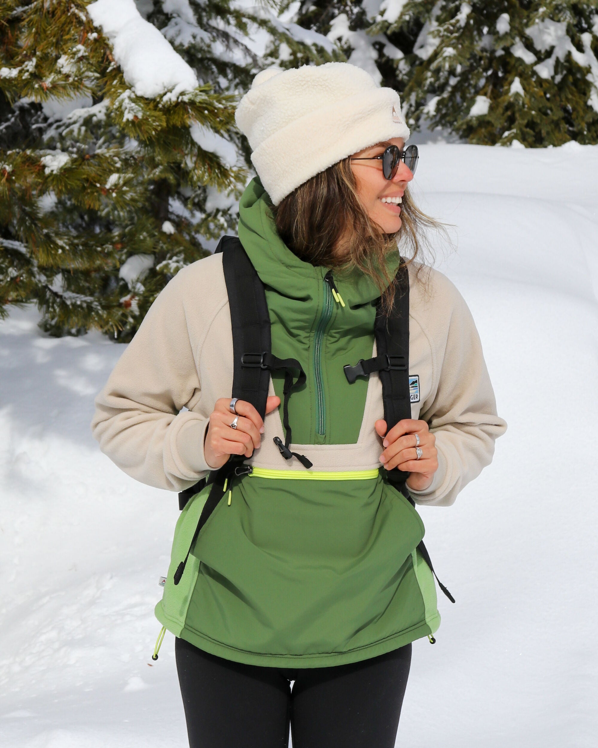 Alexander Hooded Polar Fleece Feather/Wild Green – Passenger