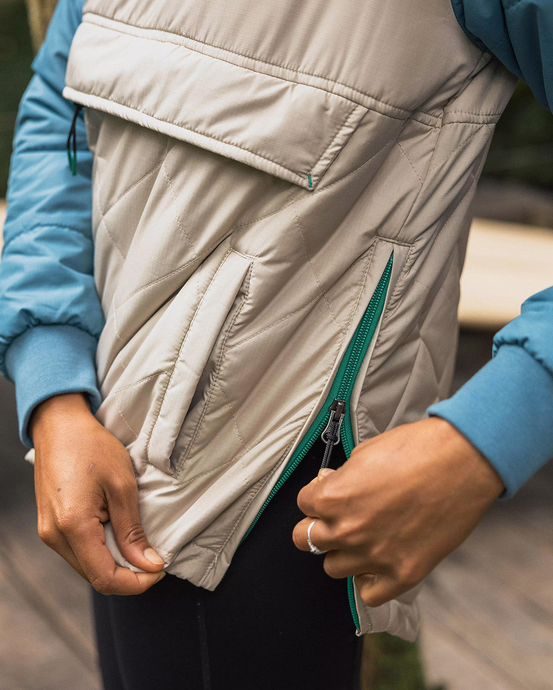 Ocean Recycled Insulated 1/2 Zip Jacket - Feather - Lifestyle