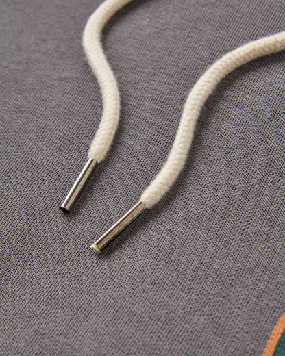 Rambling Recycled Cotton Hoodie - Charcoal - Flatlay