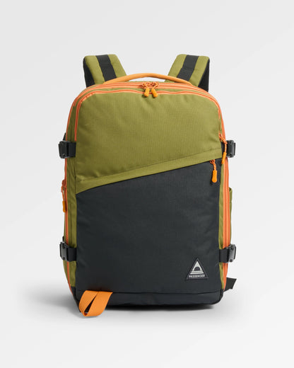 Boondocker Expandable Travel Pack - Black/Khaki - Flatlay