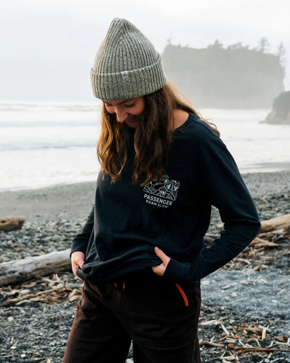 Roam Slow Women's Recycled Cotton LS T-Shirt - Black - Lifestyle