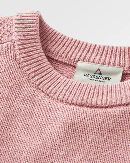 Cove Organic Cotton Knitted Jumper - Pink Haze - Flatlay