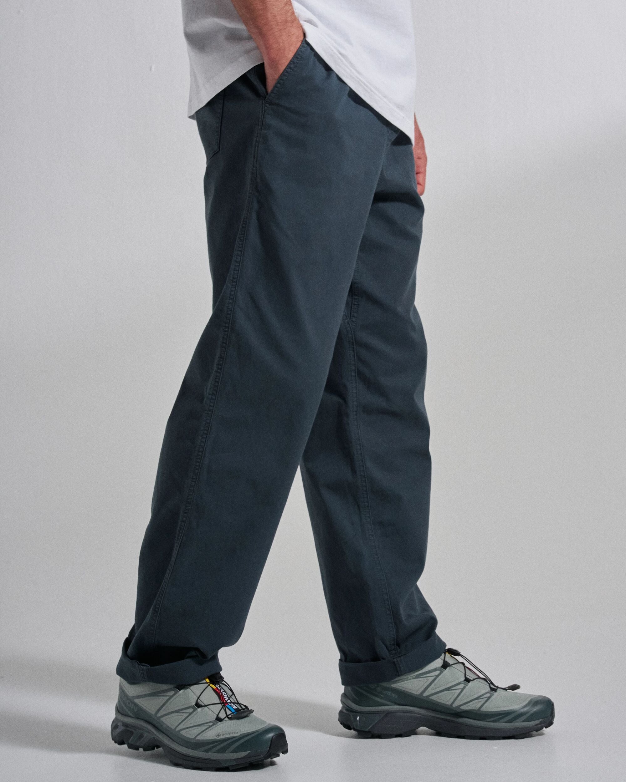 パンツ ORGANIC COTTON DRY TWILL FLAT TROUSERS Drifter Twill Relaxed Fit Trouser Charcoal – Passenger
