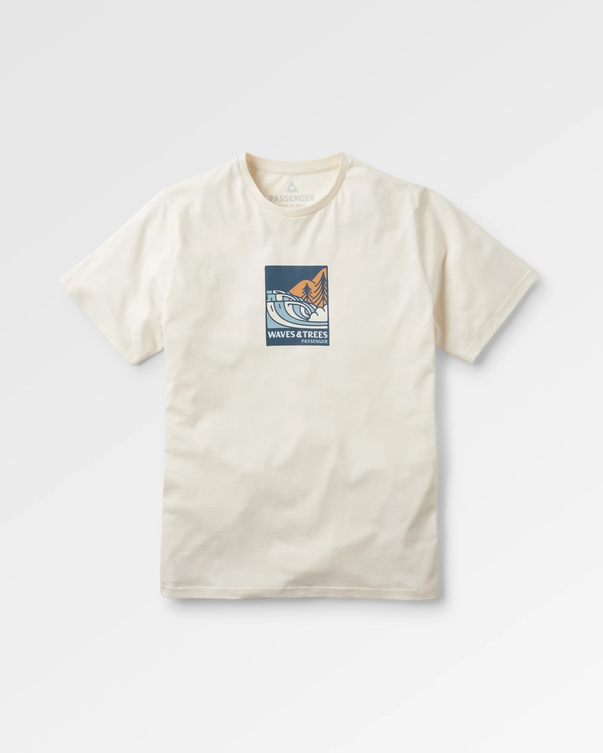 Waves & Trees Organic Cotton T-Shirt - Birch - Flatlay