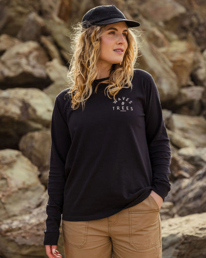 Penida Recycled Cotton LS T-Shirt - Black - 
