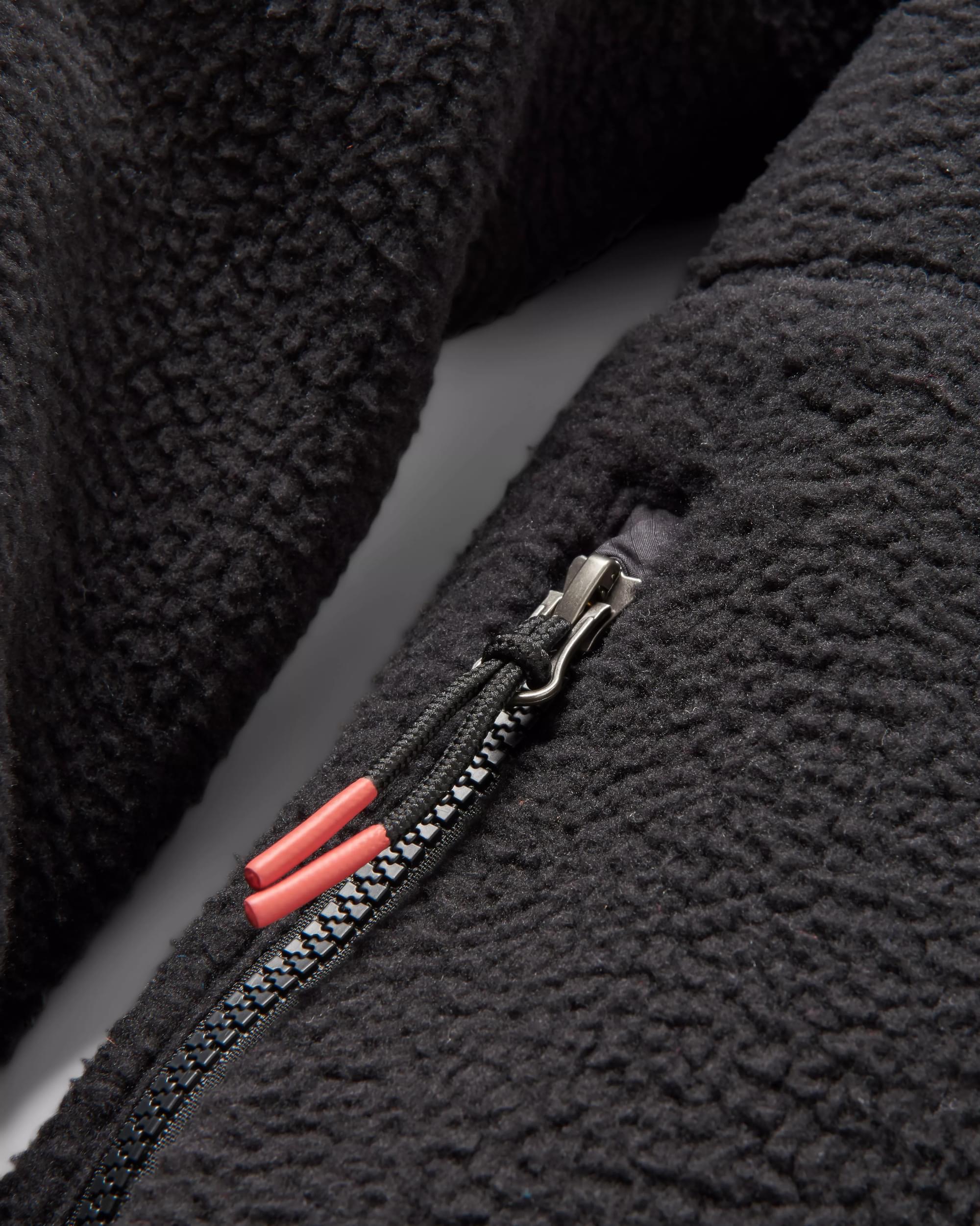 Ventura 1/2 Zip Recycled Sherpa Fleece - Black - Flatlay