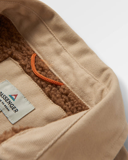 Kodiak Sherpa Lined Cord Overshirt - Stone - Flatlay