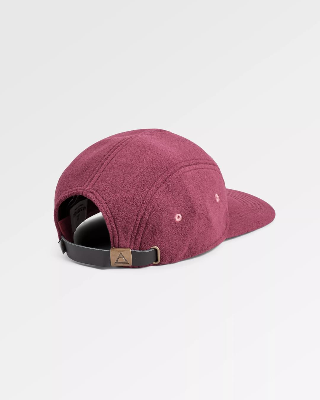 Pine Recycled Polar Fleece 5 Panel Cap - Wine - Flatlay