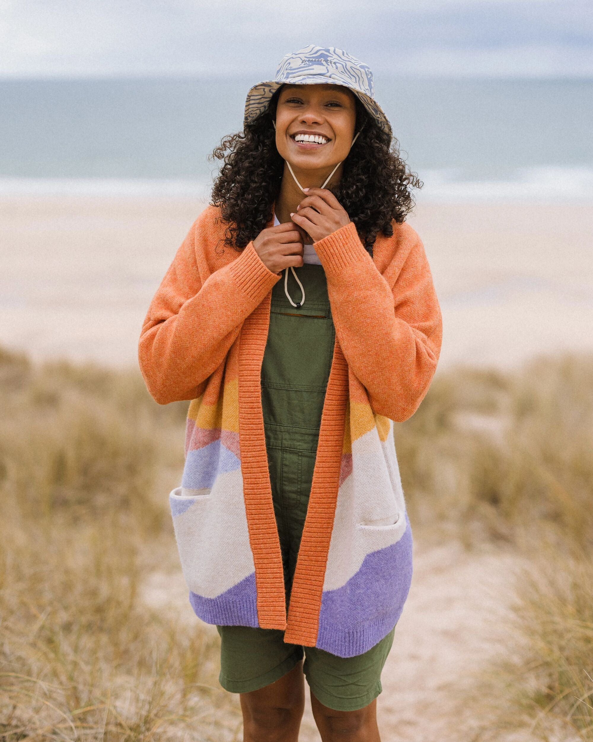 Scenic Long Knitted Cardigan Scenic Sunrise Orange – Passenger