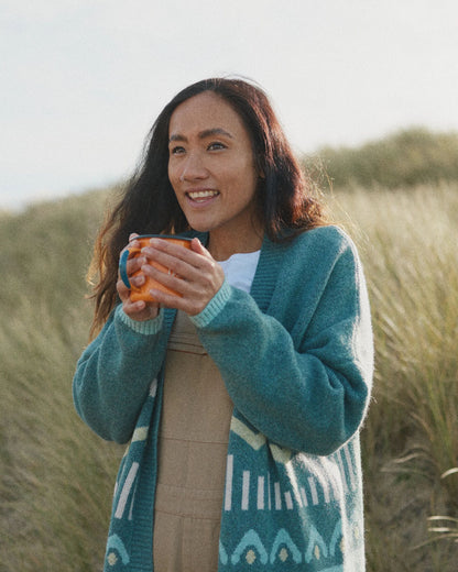 Nettle Recycled Knitted Cardigan - Arctic - Lifestyle
