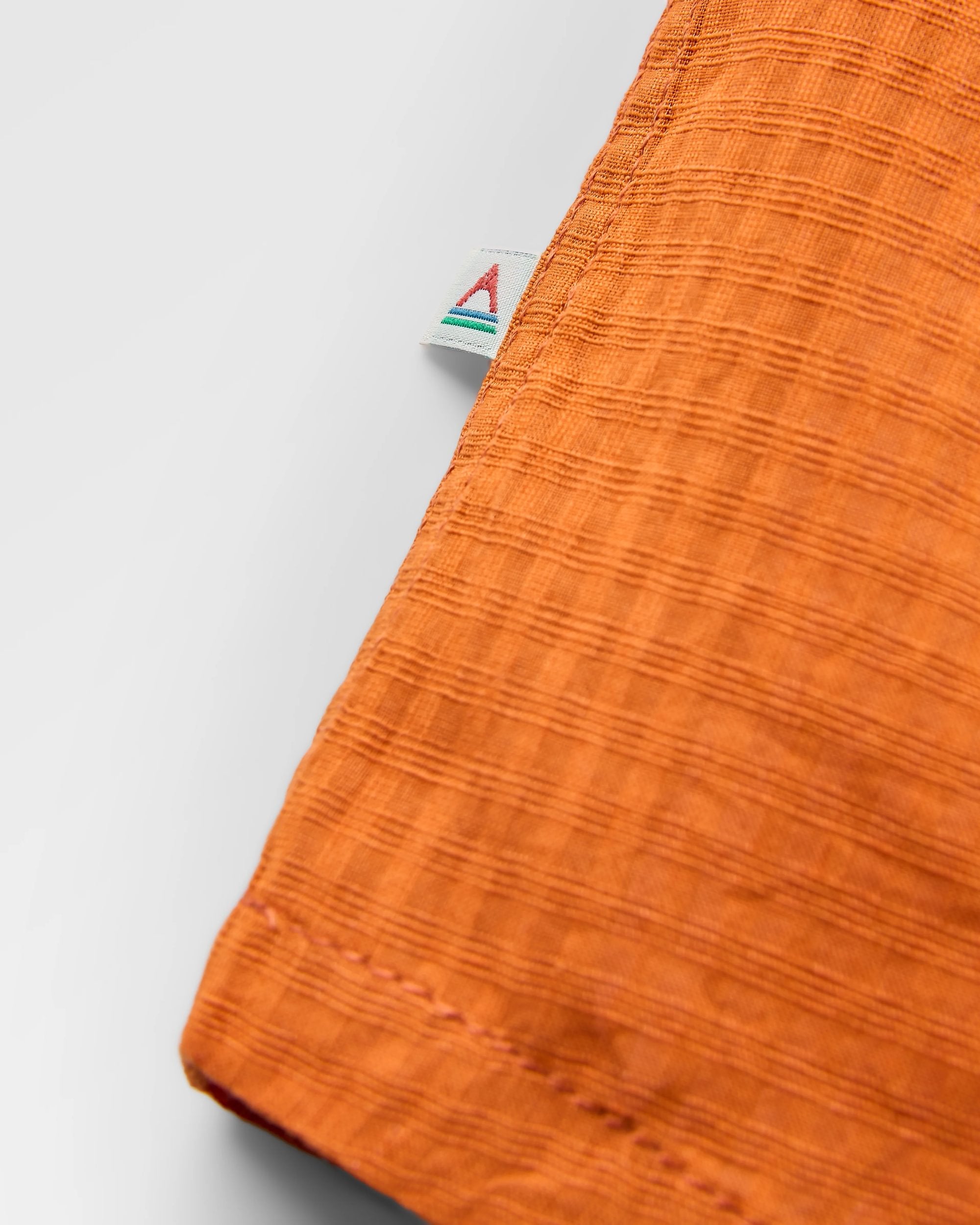 Chill Textured Short Sleeve Shirt - Sunset Orange - Flatlay