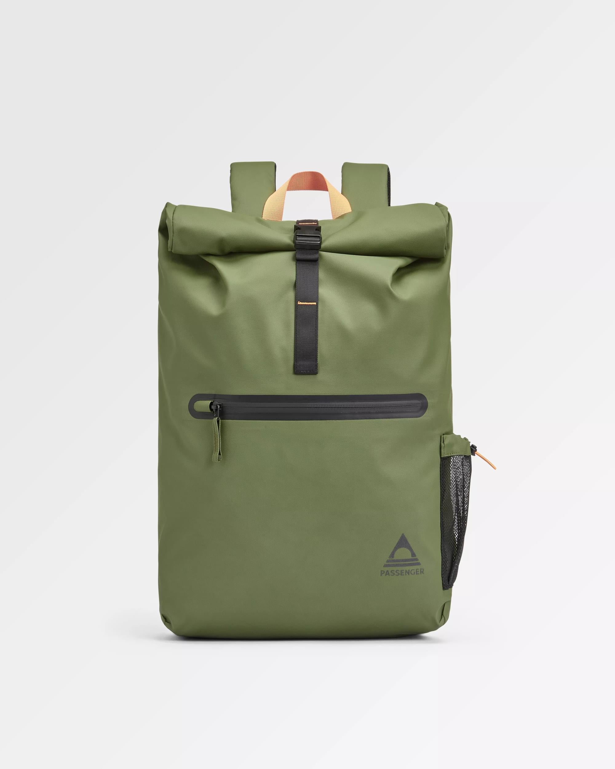 Crossing Roll Top Backpack - True Black/ Khaki - Flatlay