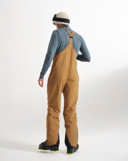 Snowscape Men's Recycled Bibpant - Toffee - Studio Model