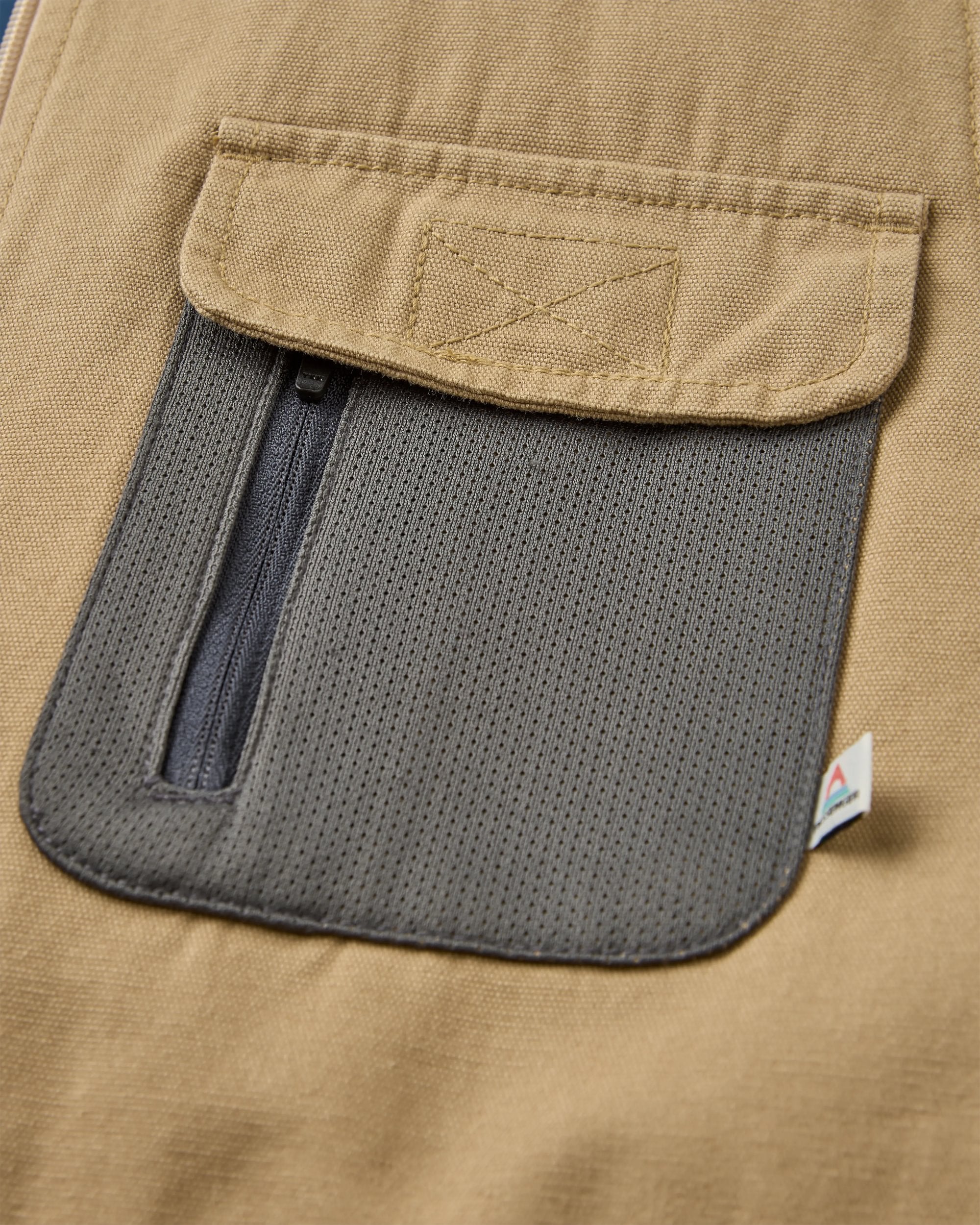 Explorers Organic Cotton Canvas Gilet - Stone - Flatlay