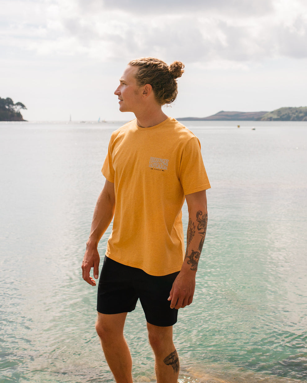 Cotton Slub Ribbed Socks | Ochre Marl main image 1