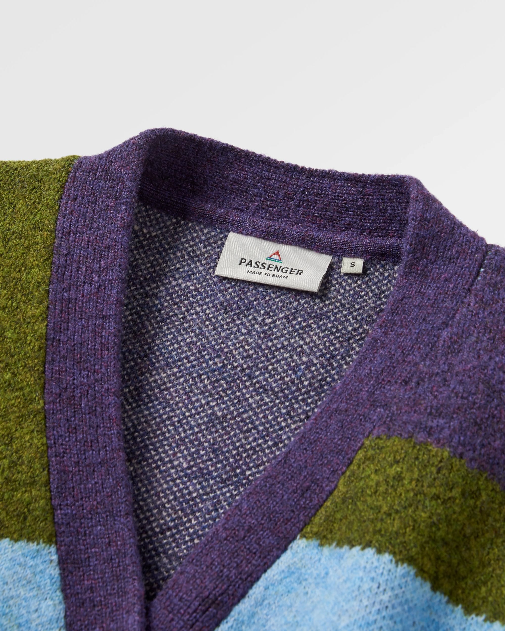 Scenic Recycled Knitted Cardigan - Scenic Deep Plum - Flatlay