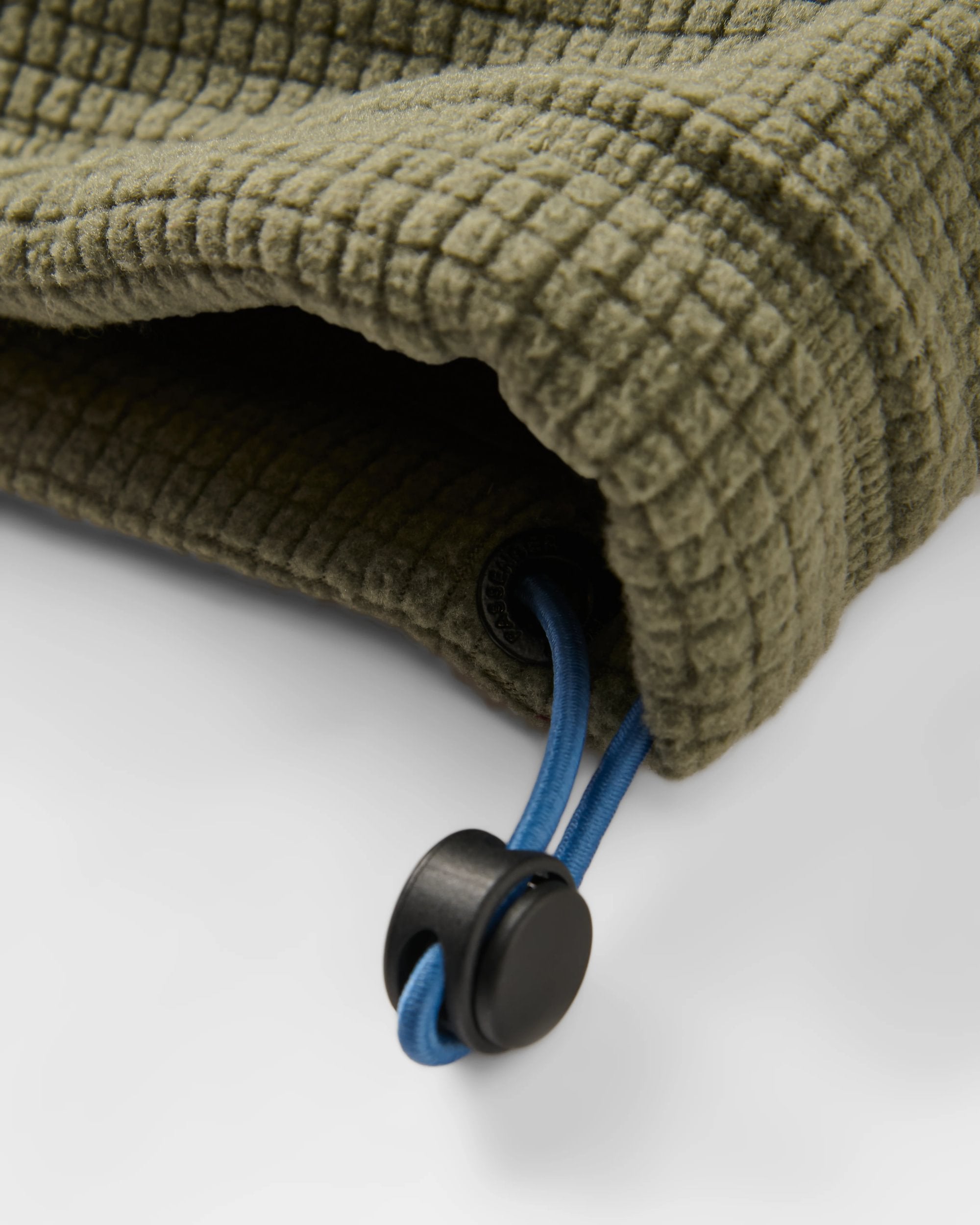 Point Recycled Grid Polar Fleece Hoodie - Dusty Olive - Flatlay