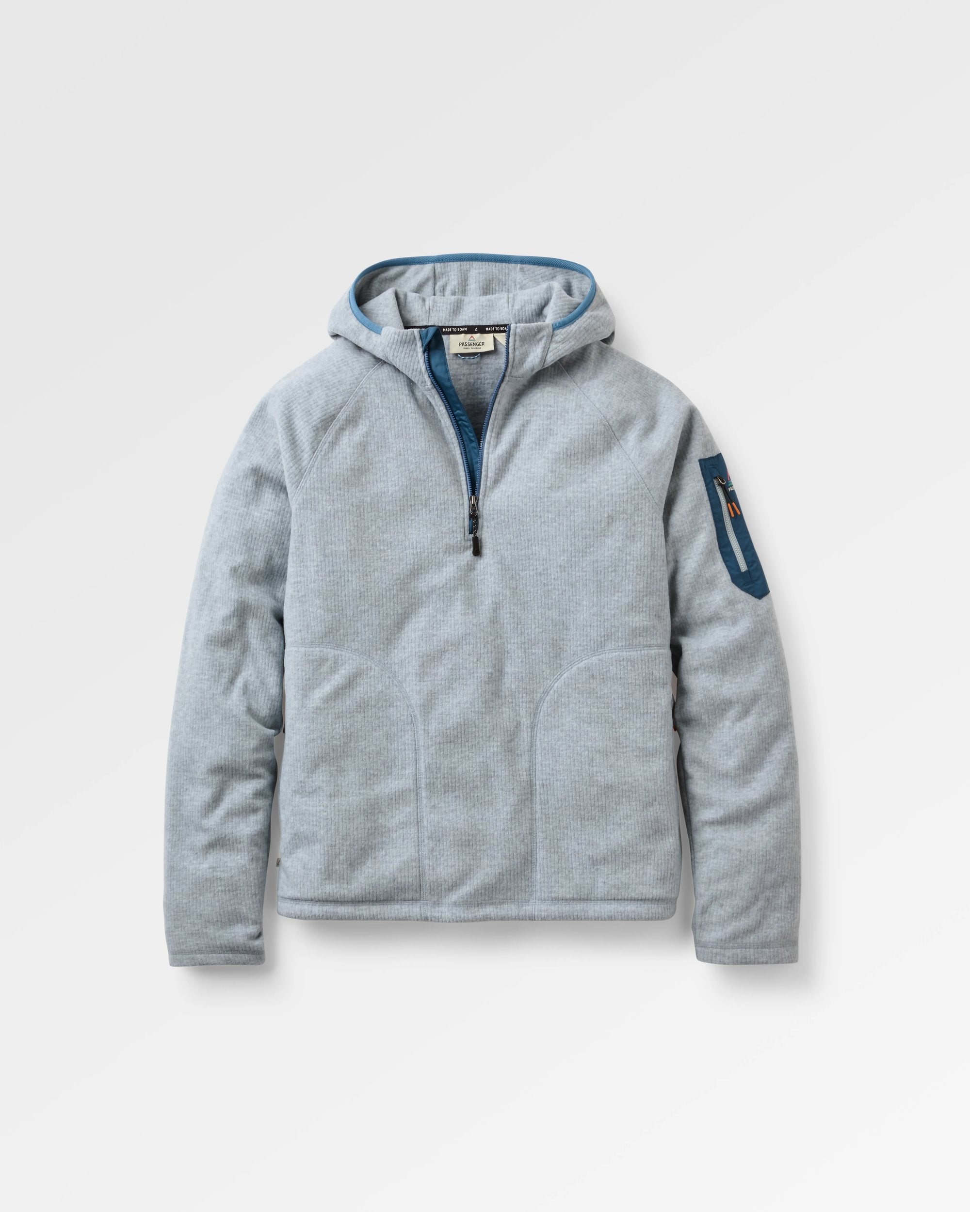 Forestscape Grid Fleece Hoodie Grey Marl – Passenger