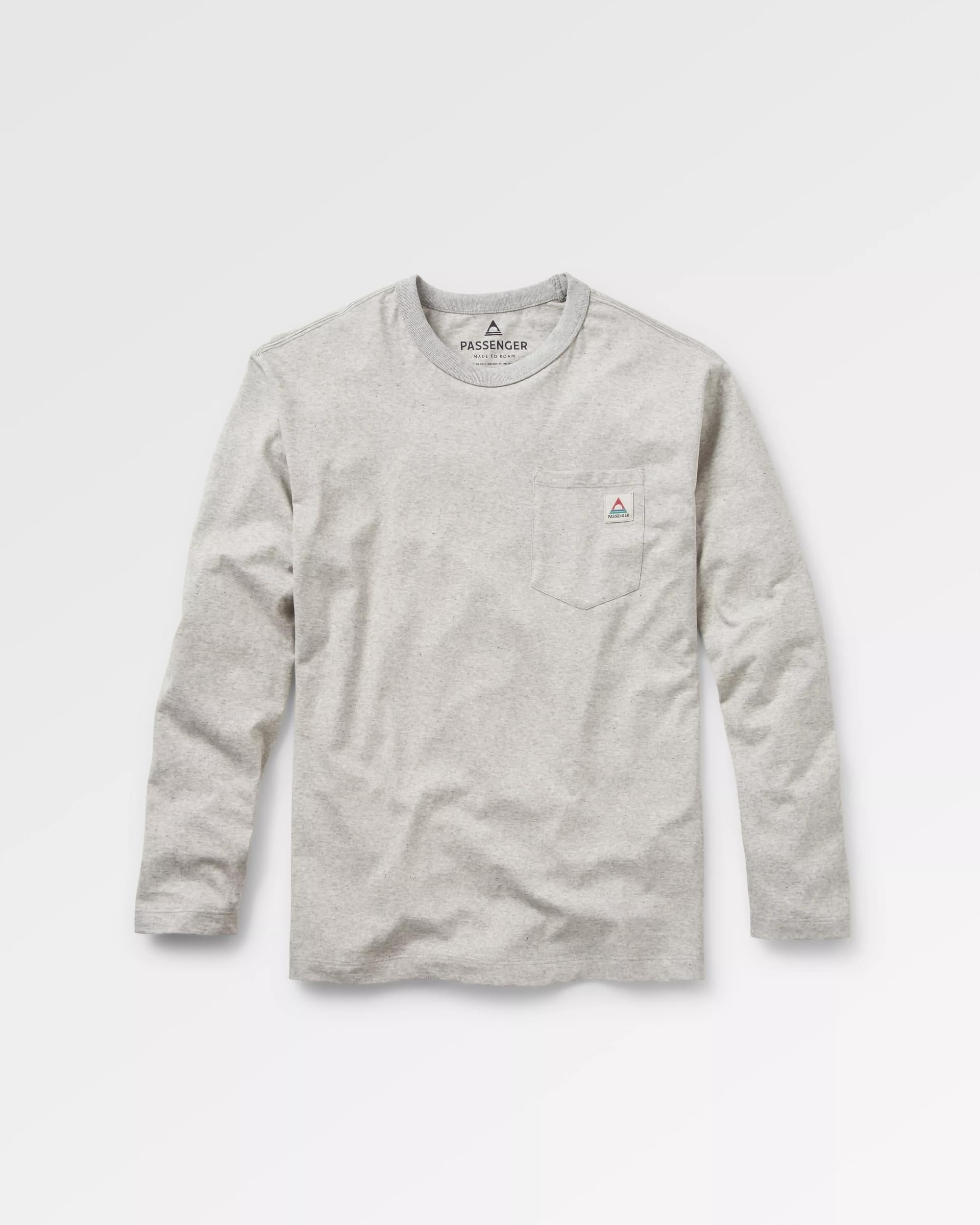 Heritage Recycled Relaxed Fit LS T-Shirt - Grey Marl - Flatlay