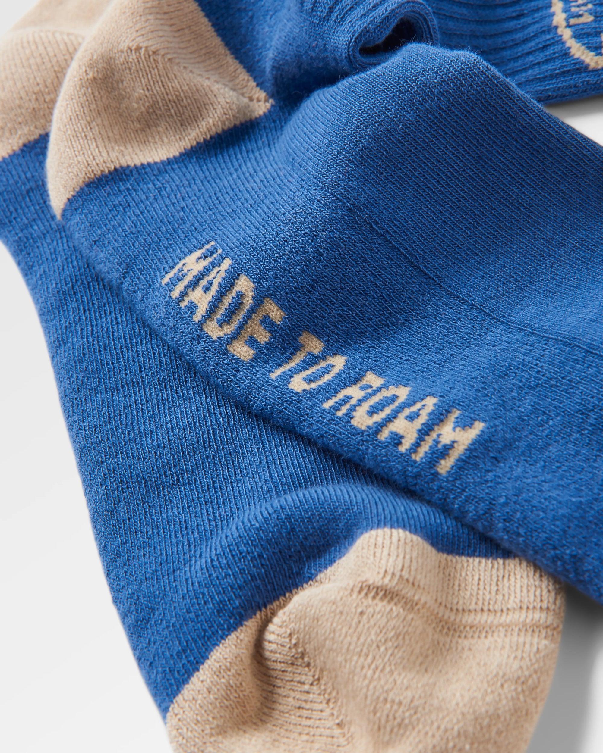 Rambler Organic Midweight Crew Socks - Moonlight Blue - Flatlay