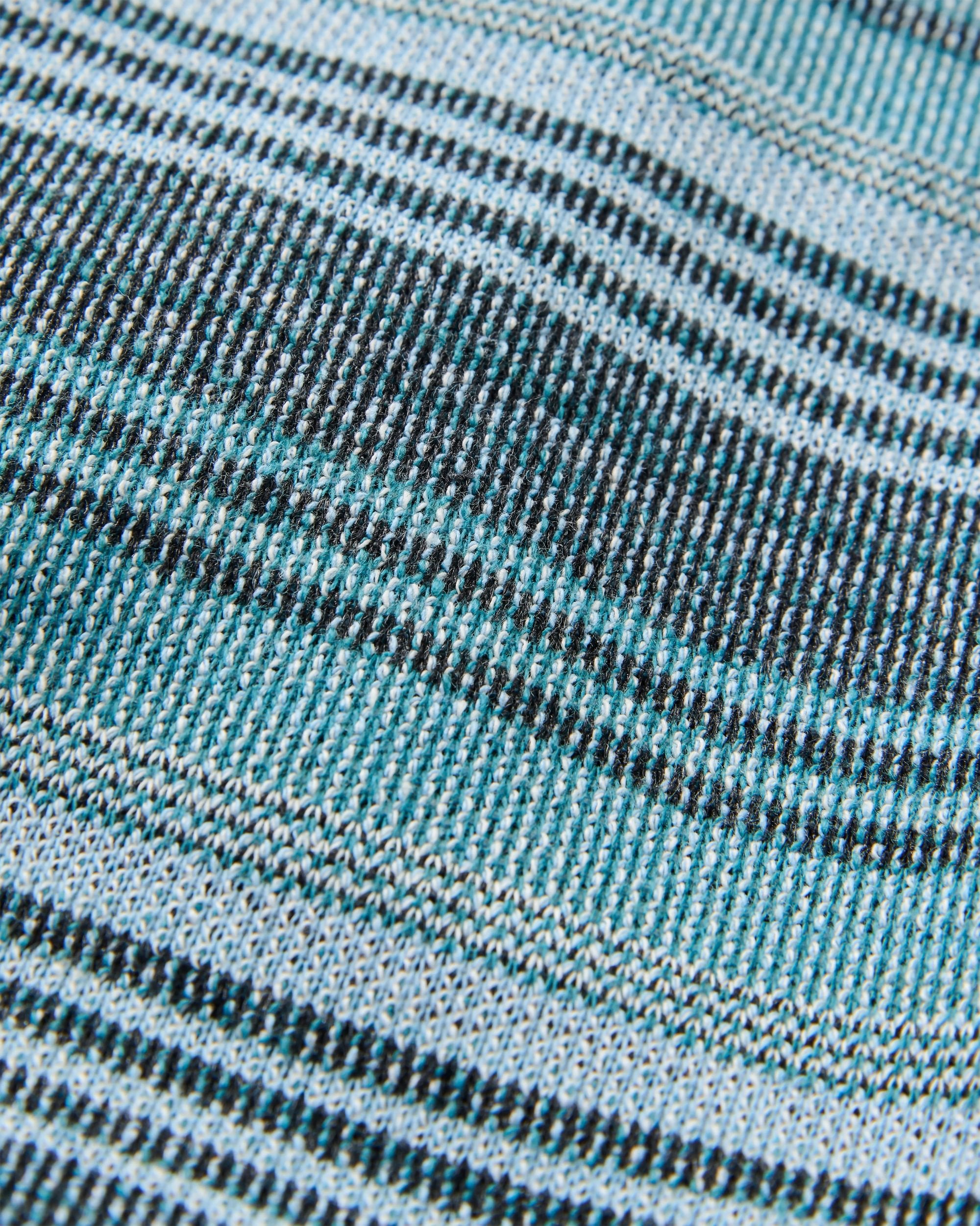 Lagoon Loopback Relaxed Fit Hoodie - Multi Blue Stripe - Flatlay