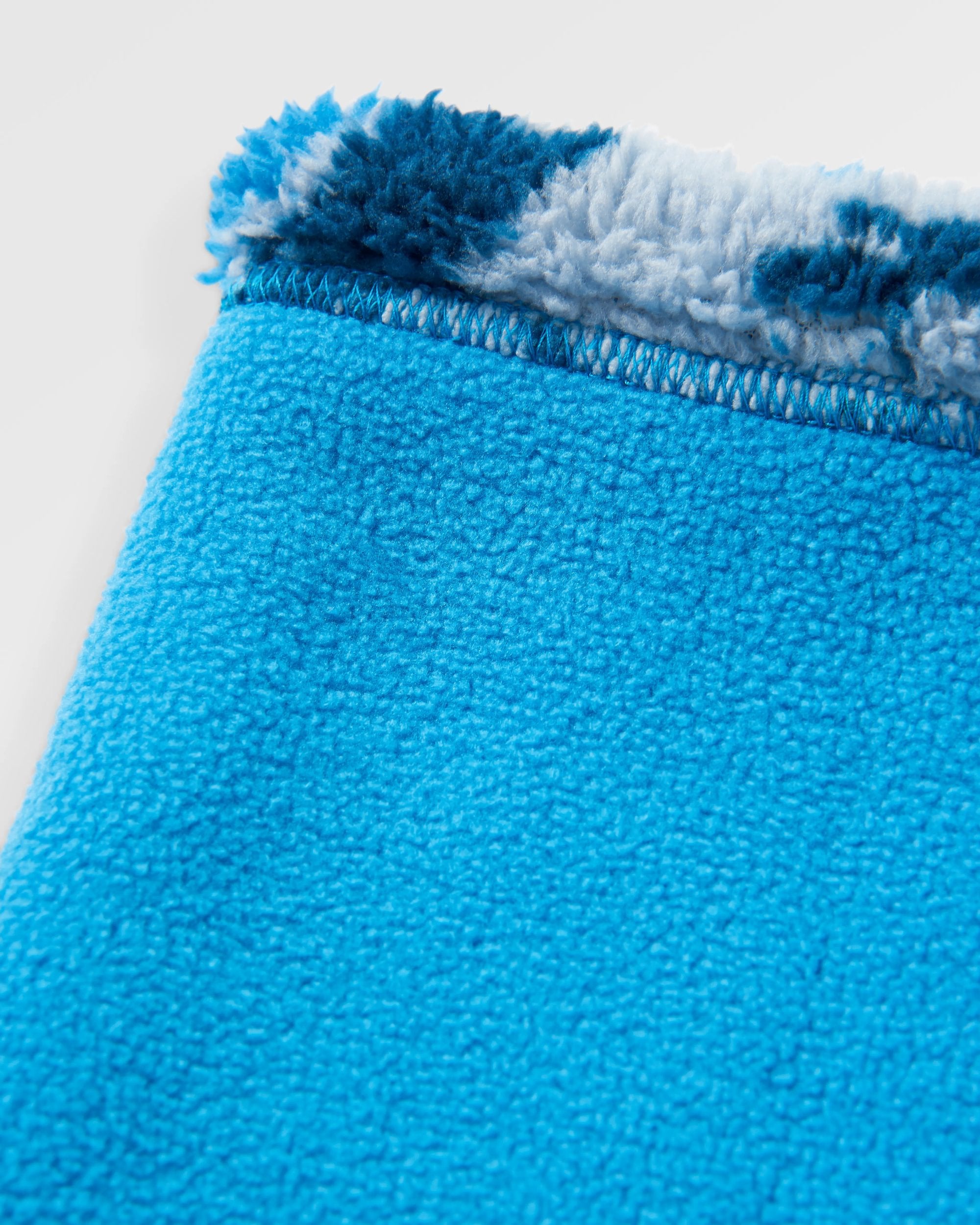 Ash Recycled Sherpa Fleece Snood - Abstract Mountain Blue Steel - Flatlay