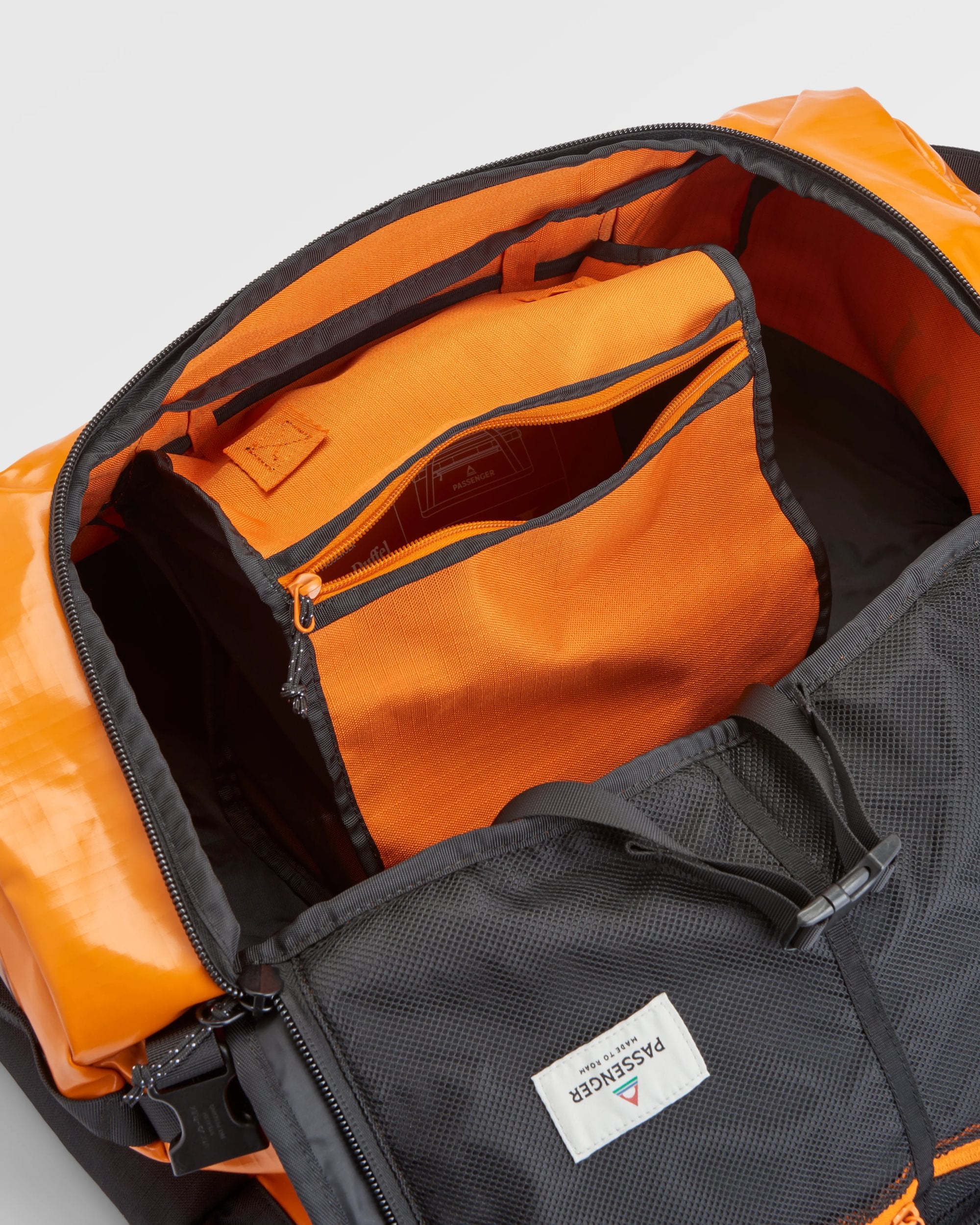 Roamer Recycled 40L Duffel Bag - Sunrise Orange - Flatlay