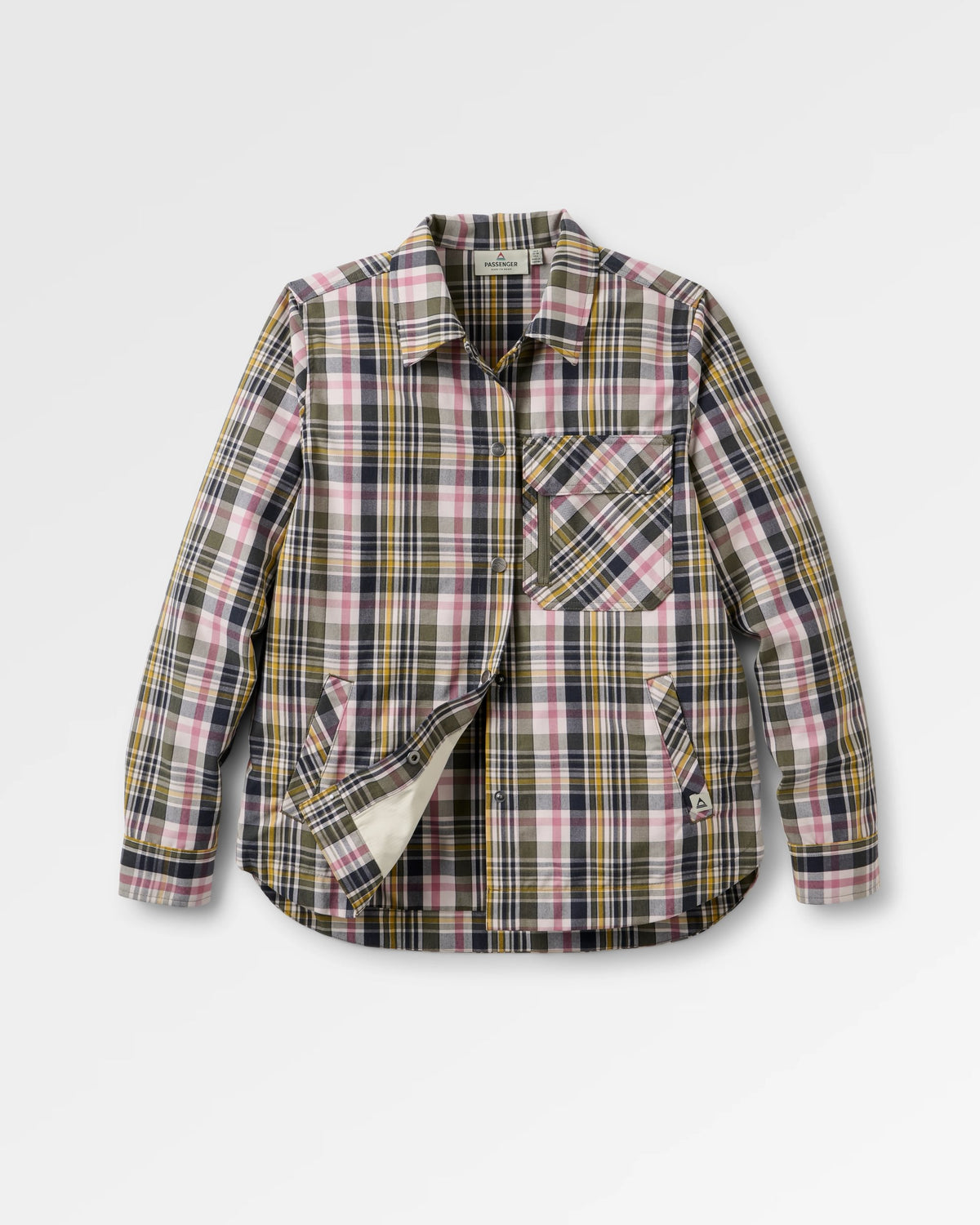 Mistline Overshirt - White Sand Multi Check - Flatlay