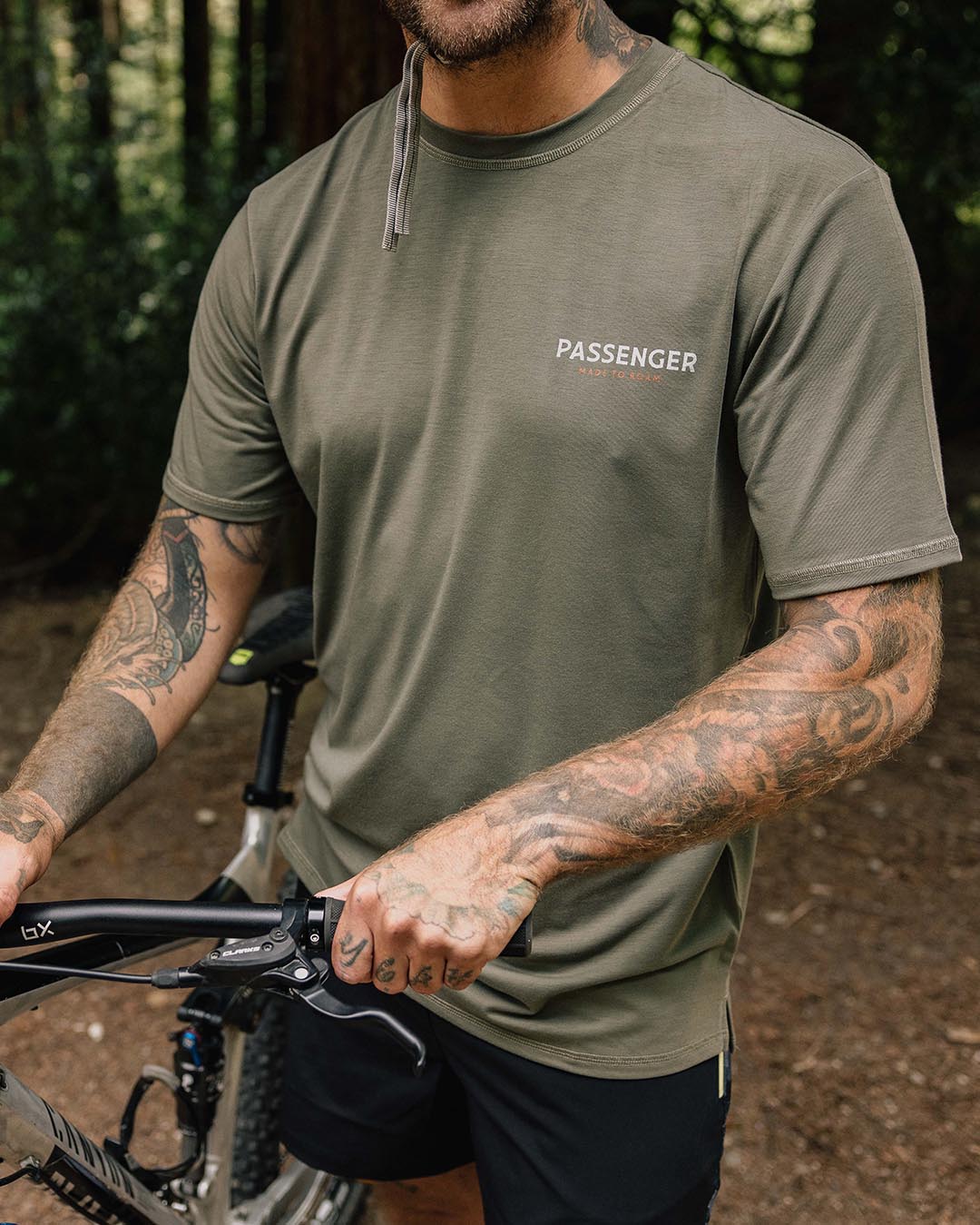 Calling Active Recycled T-Shirt - Dusty Olive