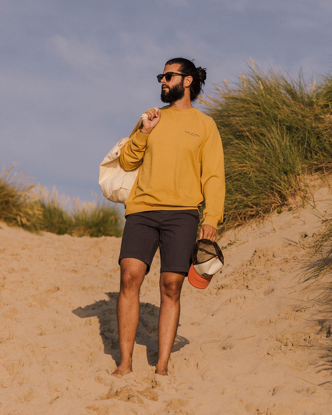 Sundown Recycled Cotton Sweatshirt - Mustard Gold
