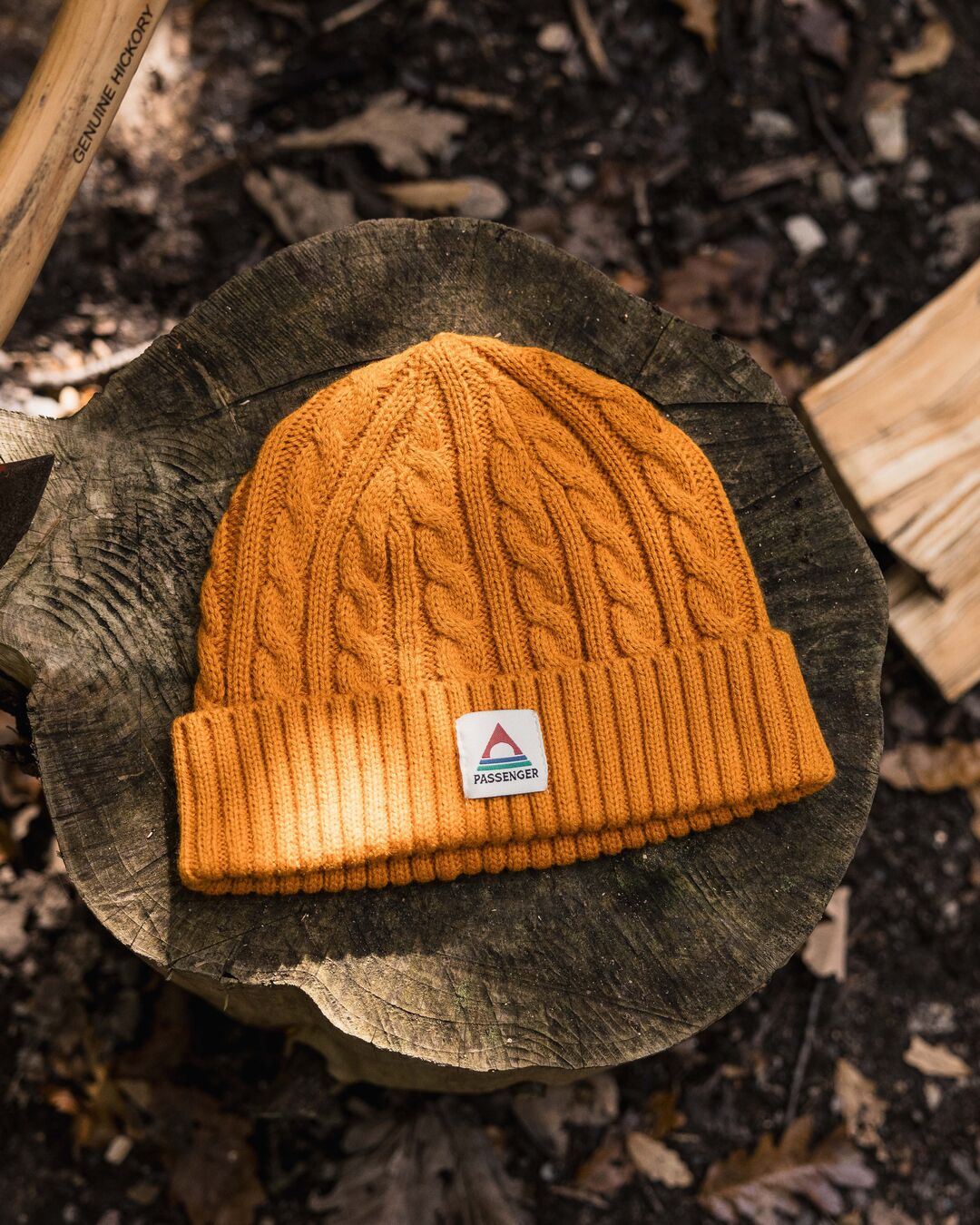 Fireside Recycled Cable Knit Beanie - Sunrise Orange