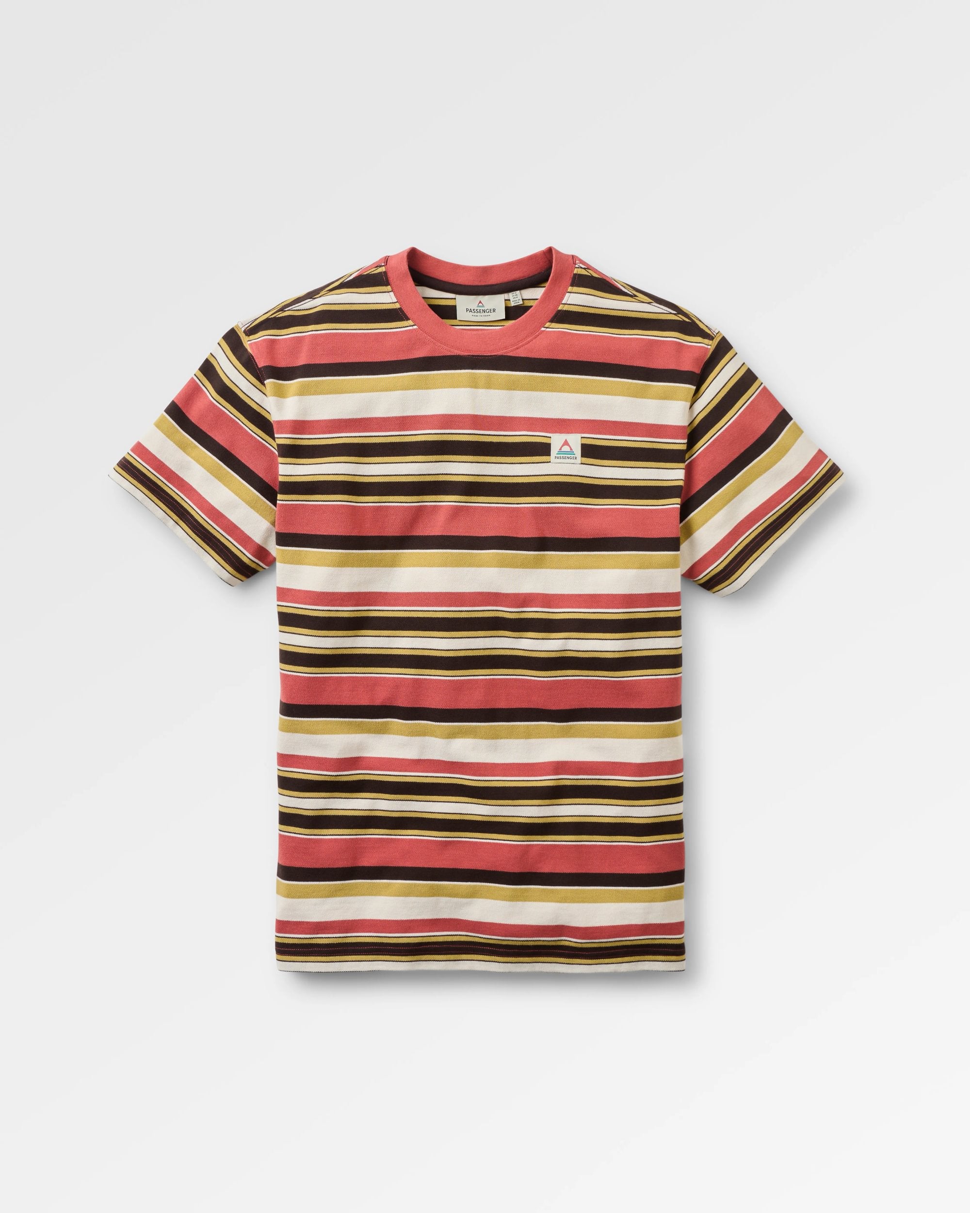 Wild Pine Stripe T-Shirt - Redwood Multi Stripe - Flatlay