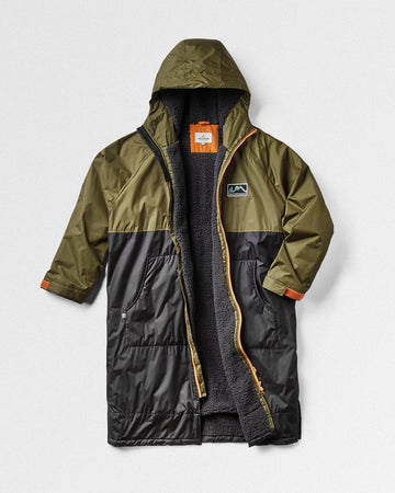 Roaming Sherpa Lined Changing Robe Black Khaki