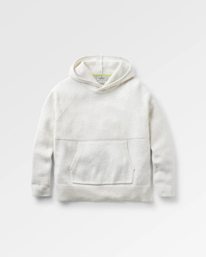 Cove Organic Cotton Knitted Hoodie - Off White - Flatlay