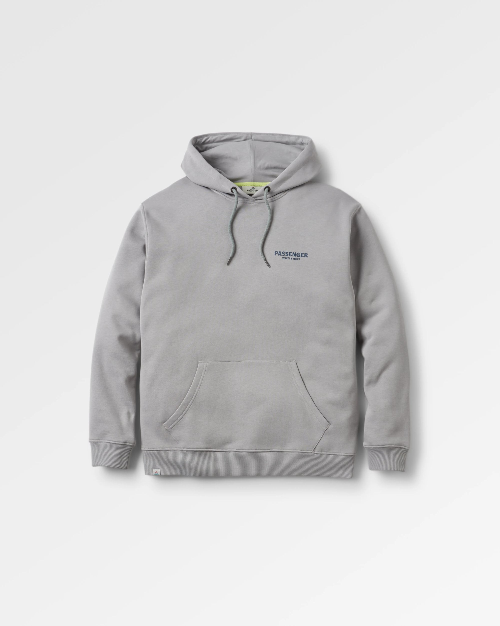 Waves & Trees Organic Cotton Hoodie - Steel Grey - Flatlay