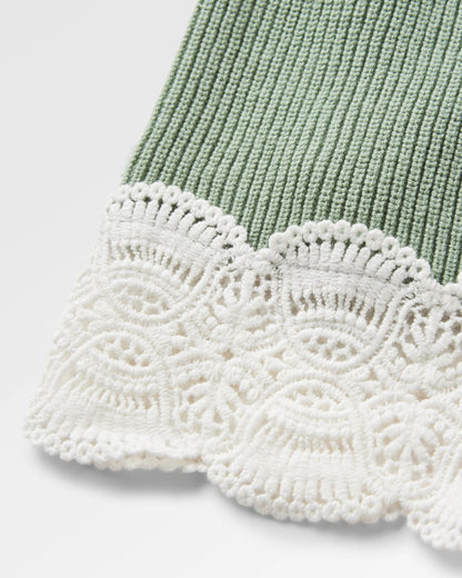 Vintage Organic Knitted Vest - Pistachio - Flatlay