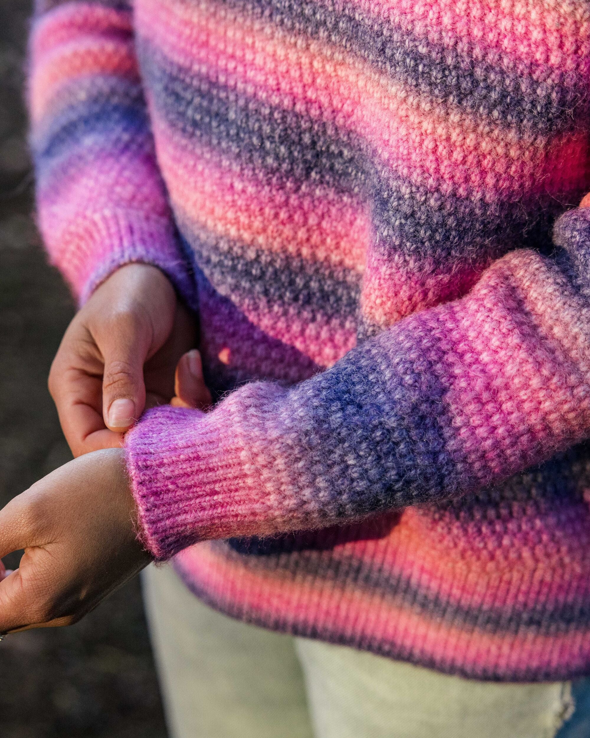 Fika Recycled Knitted Jumper - Crushed Berry Dip - Lifestyle