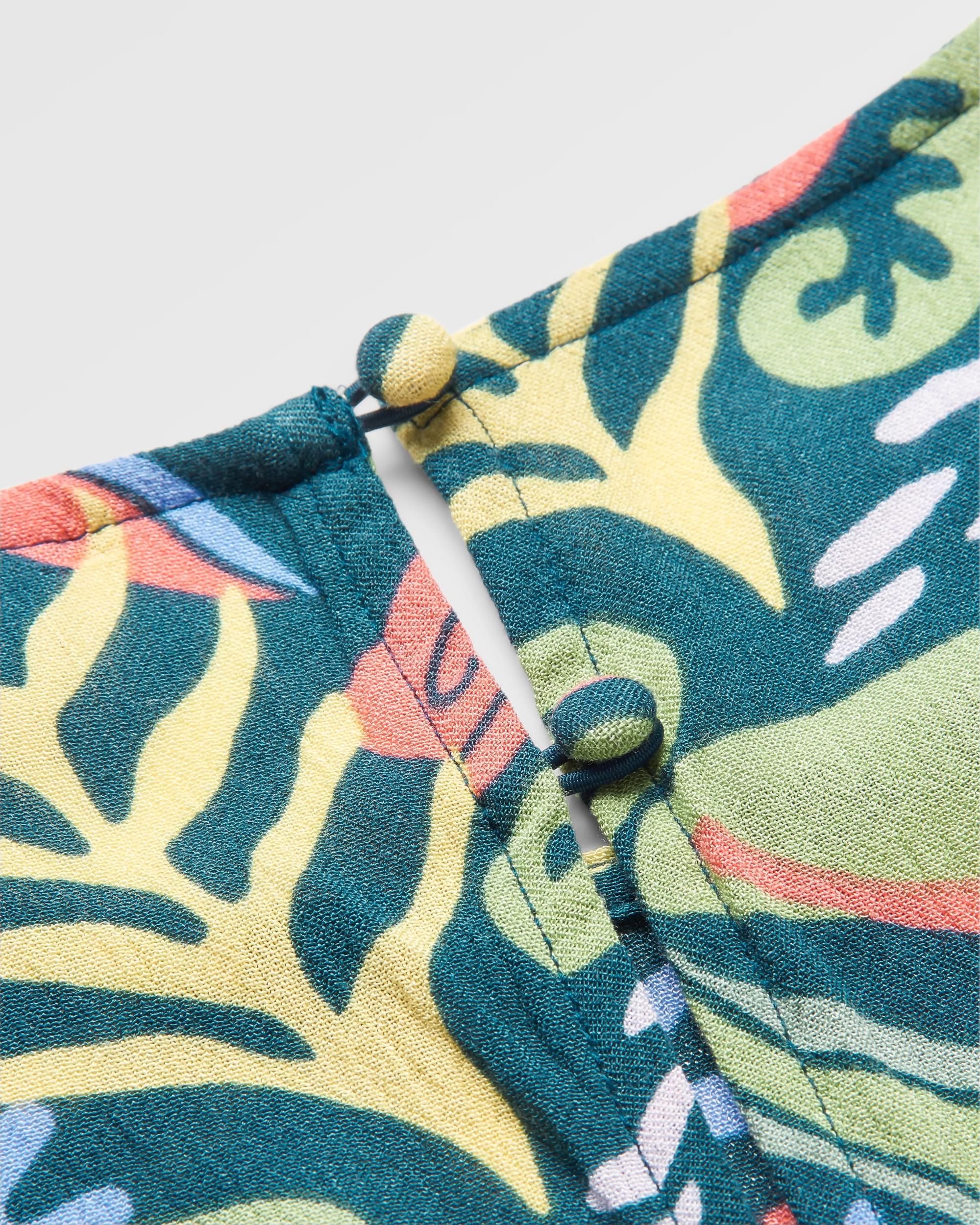 Thimbleberry Jumpsuit - Abstract Seaweed Tidal Blue - Flatlay