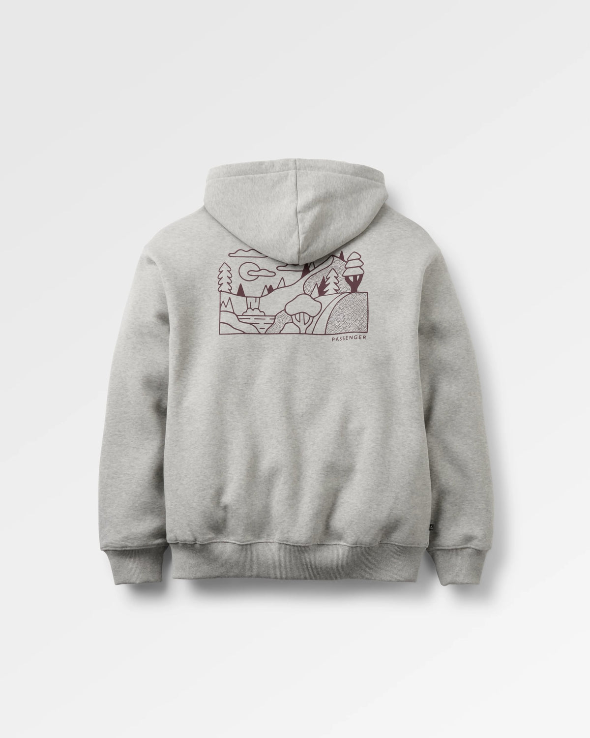 Slower Rhythms Full Zip Hoodie - Grey Marl - Flatlay