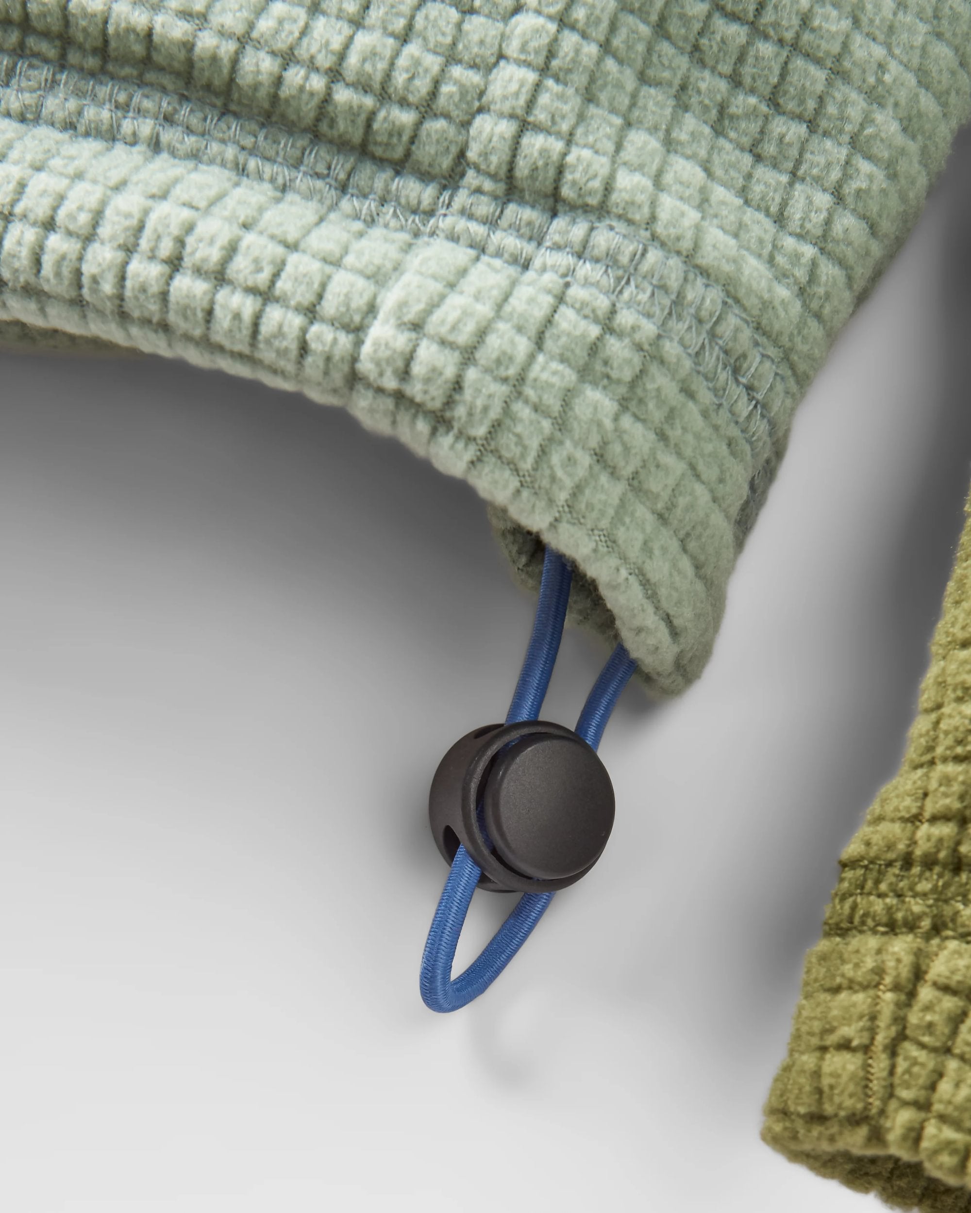 Overlook Recycled Grid Polar Fleece - Khaki/Pistachio - Flatlay