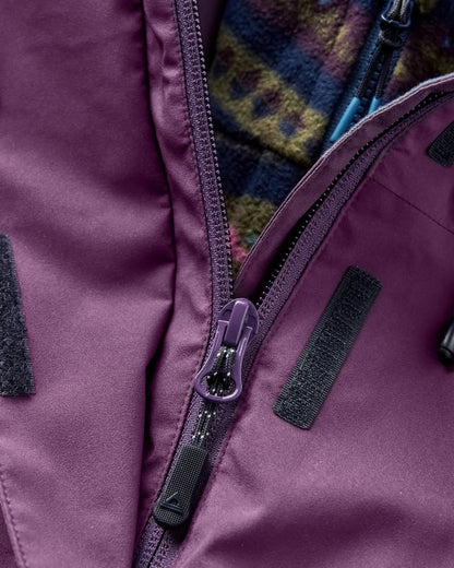Breckenridge Recycled Waterproof 3 In 1 Jacket - Deep Plum - Flatlay