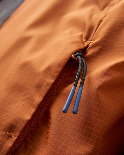 Viento Recycled Windshell Jacket - Dark Denim/Sunset Orange - Flatlay
