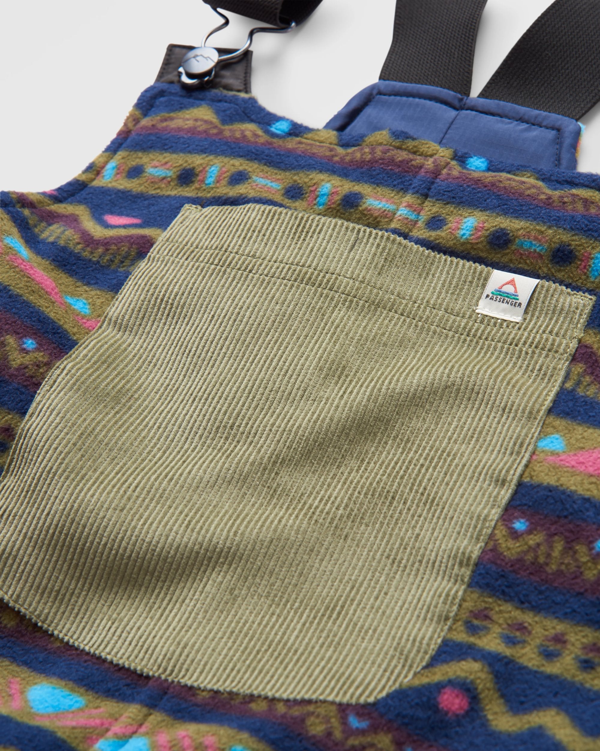 Ace Recycled Polar Fleece Dungarees Mountain Geo Multi – Passenger