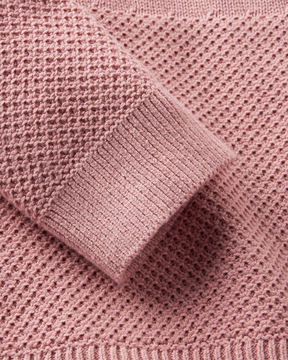 Cove Organic Cotton Knitted Jumper - Pink Haze - Flatlay