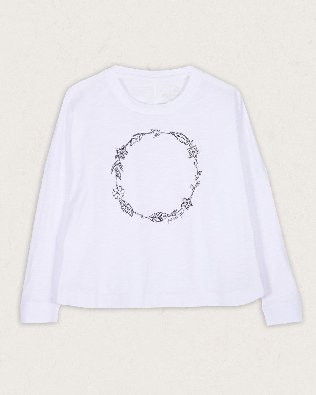 Daisy Chain Recycled Cotton Ls T-Shirt - White