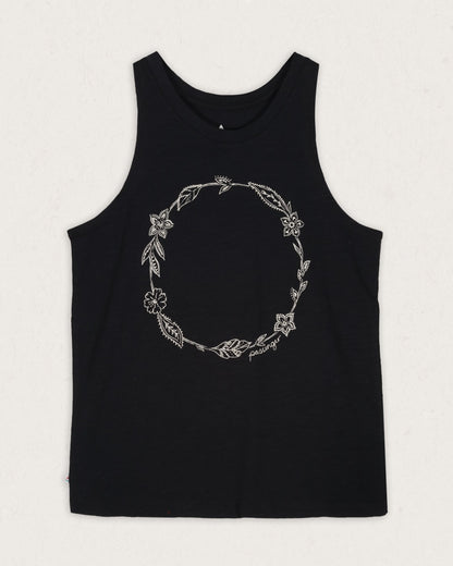 Daisy Chain Recycled Cotton Vest - Black