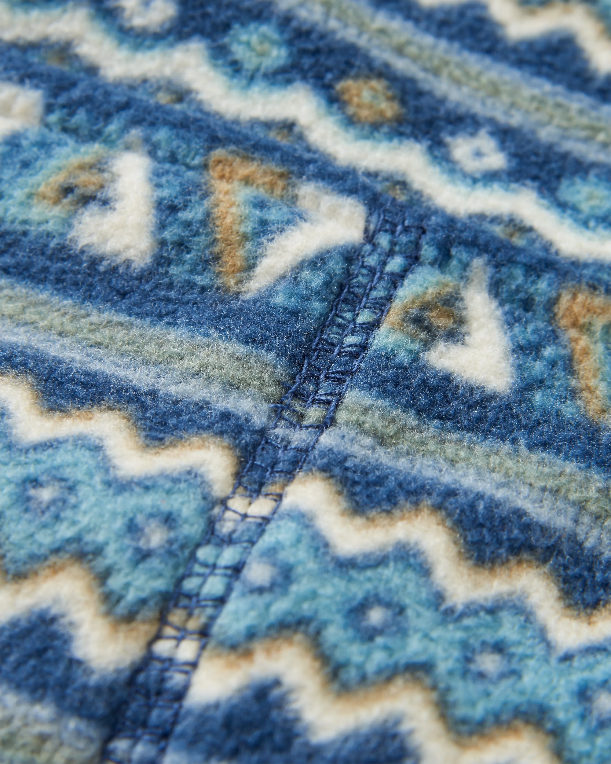 Sorrel Recycled Polar Fleece - Geo Stripe Dark Denim - Flatlay